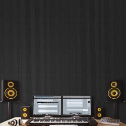 Akustiset seinäpaneelit polyesterikuitua 1200 x 600 x 10 mm 5 kpl musta