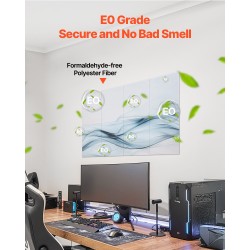 Akustiset itsekiinnittyvät seinäpaneelit polyesterikuitu 400 x 300 x 10 mm 6 kpl