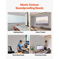 Akustiikkapaneelit korkeatiheyksinen polyesterikuitu 1200x600x10 mm 5 kpl kamelinvärinen itseliimautuva taustaliima