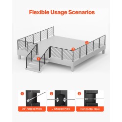 Kaapeli-kaidetolppasarja ruostumaton teräs 42x2x2 musta 4 kpl esiporatut reiät