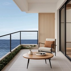 Kaapelikaidepylväät 4 kpl SUS304-ruostumatonta terästä 36x1x2 tuumaa musta