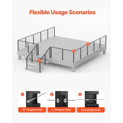 Kaapelikäsijohteen tolppasarja 4 kpl SUS304 ruostumatonta terästä 36x2x2 tuumaa musta