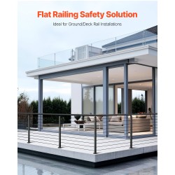 Kaapelikäsijohteen tolppa SUS304 ruostumaton teräs 36 tuumaa musta 1 kpl