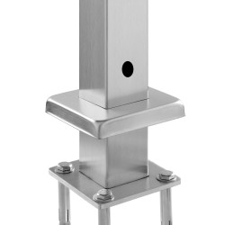 Kaidepylväs ruostumatonta terästä SUS304 106,7 cm reikävälillä 80 mm