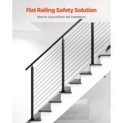 Kaidepylväs 42x2x2 tuumaa SUS304-ruostumaton teräs musta portaikkoihin