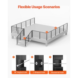 Kaidepylväs 42x2x2 tuumaa SUS304-ruostumaton teräs musta portaikkoihin