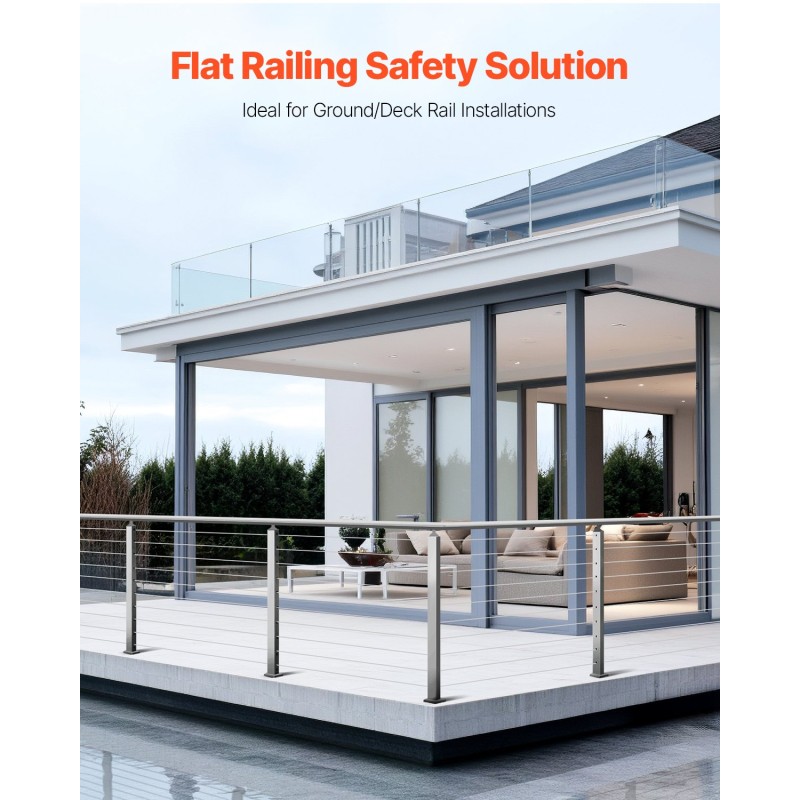 Kaidepylväs SUS304-ruostumatonta terästä 36x2x2-tuumainen esiporattu 3 tuuman reikäväli kaiteisiin 1 kpl