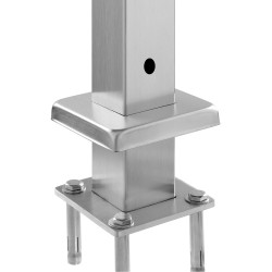 Kaidepylväs SUS304-ruostumatonta terästä 36x2x2-tuumainen esiporattu 3 tuuman reikäväli kaiteisiin 1 kpl