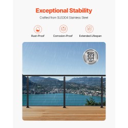 Kaapelitolppa ruostumaton teräs jauhemaalattu musta korkeus 106,7 cm esiporatut reiät 80 mm