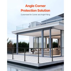 Kaapelikaiteen kulmatolppa SUS304 ruostumaton teräs 914,4 mm musta 1 kpl