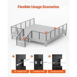 Kaapelikaiteen kulmatolppa SUS304 ruostumaton teräs 914,4 mm musta 1 kpl