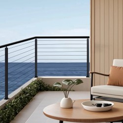 Kaapelikaiteen kulmatolppa SUS304 ruostumaton teräs 914,4 mm musta 1 kpl