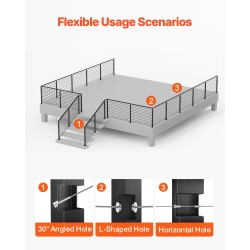 Kaapelikäsijohteen pylväs SUS304 ruostumaton teräs musta 106,7 cm 1 kpl terasseille