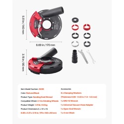 Hiontapölysuoja kulmahiomakoneelle 4–5 tuuman hiomalaikoille metallisalpalla kestävä kotelo