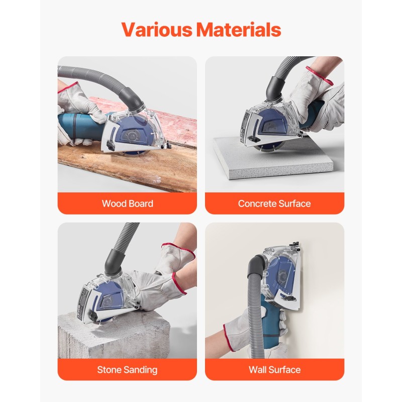 Katkaisun pölysuoja läpinäkyvä kestävä 4–5 tuuman hiomalaikoille ja 1,5–2,01 tuuman etukoteloille