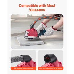 Katkaisupölysuoja 4–5 tuuman laikoille säädettävä 0–32 mm imuriin liitettävä mukana 6 kiristysprikkaa