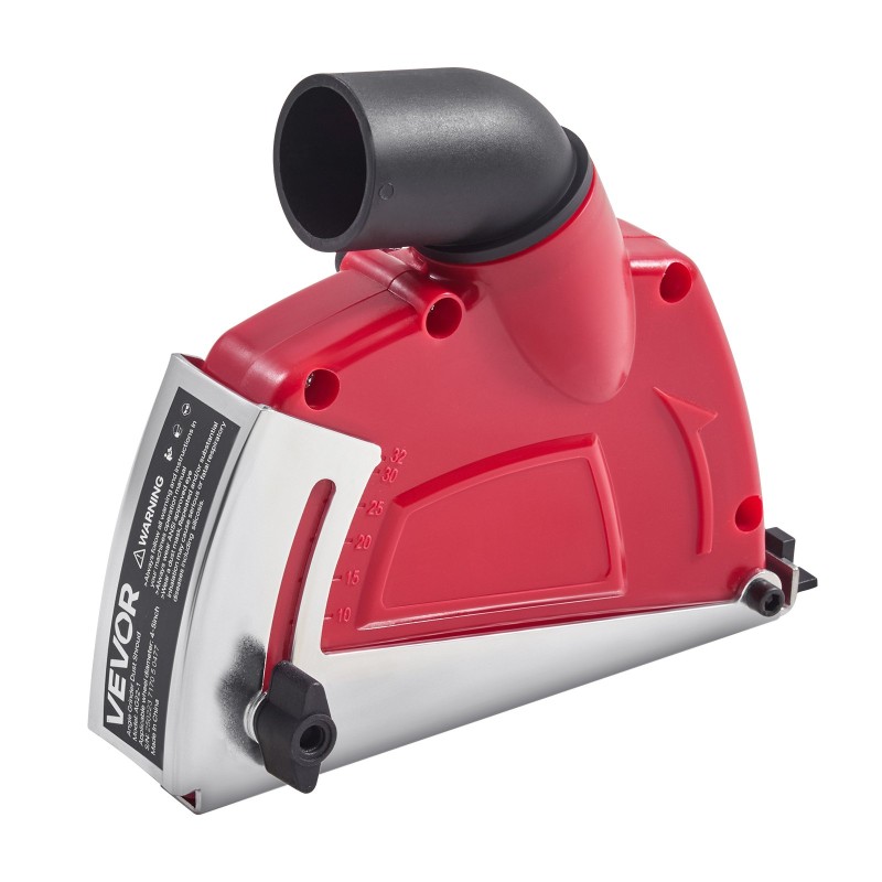 Katkaisupölysuoja 4–5 tuuman laikoille säädettävä 0–32 mm imuriin liitettävä mukana 6 kiristysprikkaa