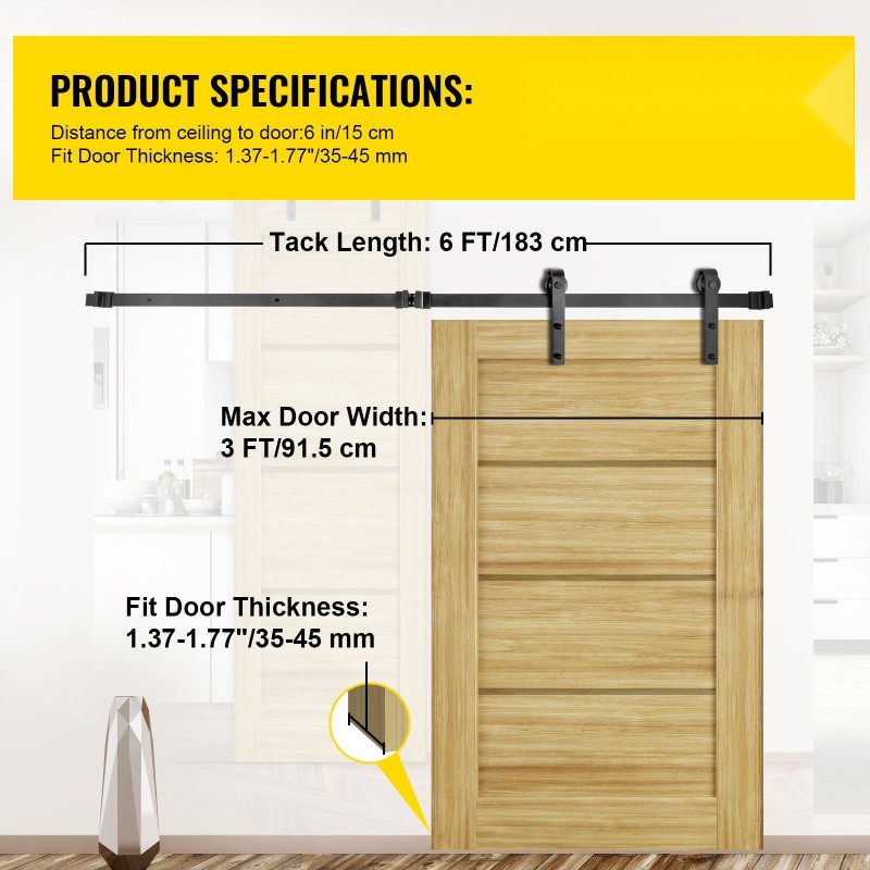 Liukuoven varustesarja hiiliteräskisko 183 cm musta 150 kg