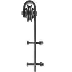 Liukuoven kiskosarja hiiliteräksinen 366 cm 150 kg musta sopii 35–45 mm oville