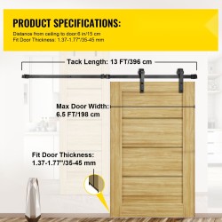 Liukuoven helasarja kaksiosaiselle ovelle musta hiiliteräs 396 cm kisko 150 kg kantavuus