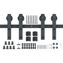 Liukuovisarja hiiliteräs musta 2440 mm kisko kaksiosaisille oville