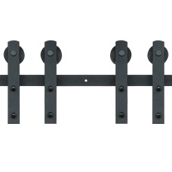 Liukuovisarja hiiliteräs musta 2440 mm kisko kaksiosaisille oville