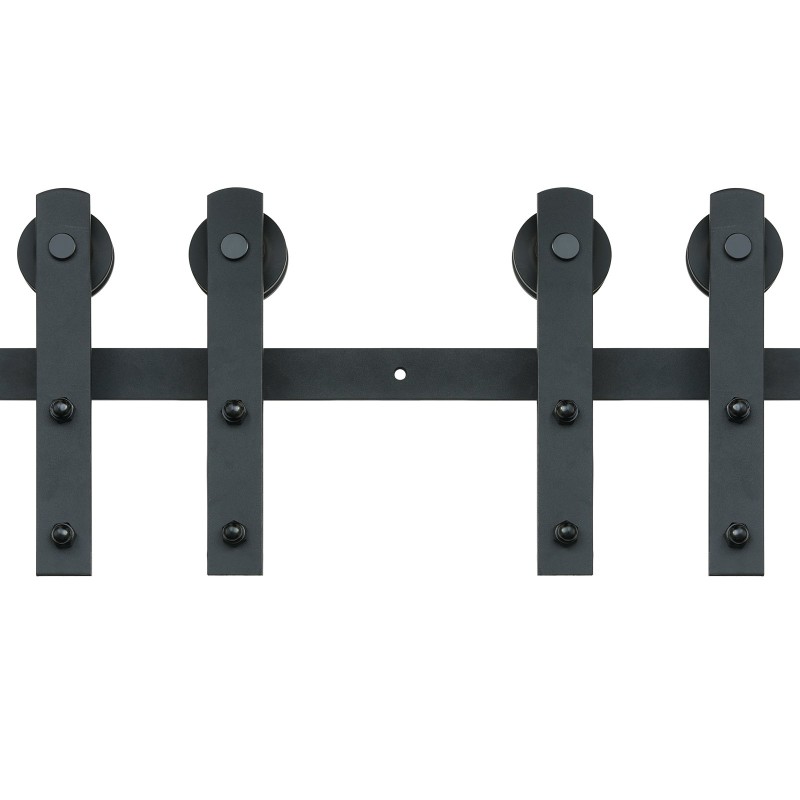 Liukuovisarja hiiliteräs musta 2440 mm kisko kaksiosaisille oville