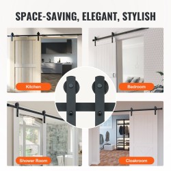 Liukuvan ladonoven kiskosarja hiiliteräs musta 149,7 kg 140,2–158,5 cm ovelle