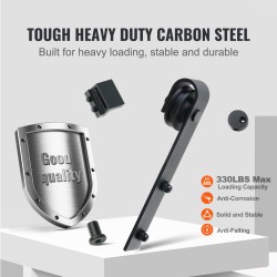 Liukuovikiskosarja hiiliteräs 304,8 senttimetriä musta pulveripinnoite yhdelle ovelle 140,2–158,5 senttimetriä