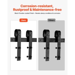 Liukuoven kiskosarja hiiliteräs 1830 mm musta 150 kg sopii 36 tuuman oville