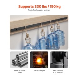 Liukuoven kiskosarja hiiliteräksinen 3000 mm 150 kg musta