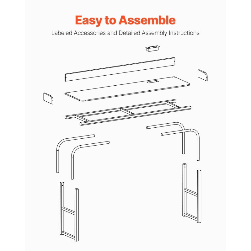 Korkeussäädettävä sängynpöytä lastulevytaso maalattu seosteräsrunko neljä pyörää kaksi USB-porttia kaksi virtapistorasiaa musta