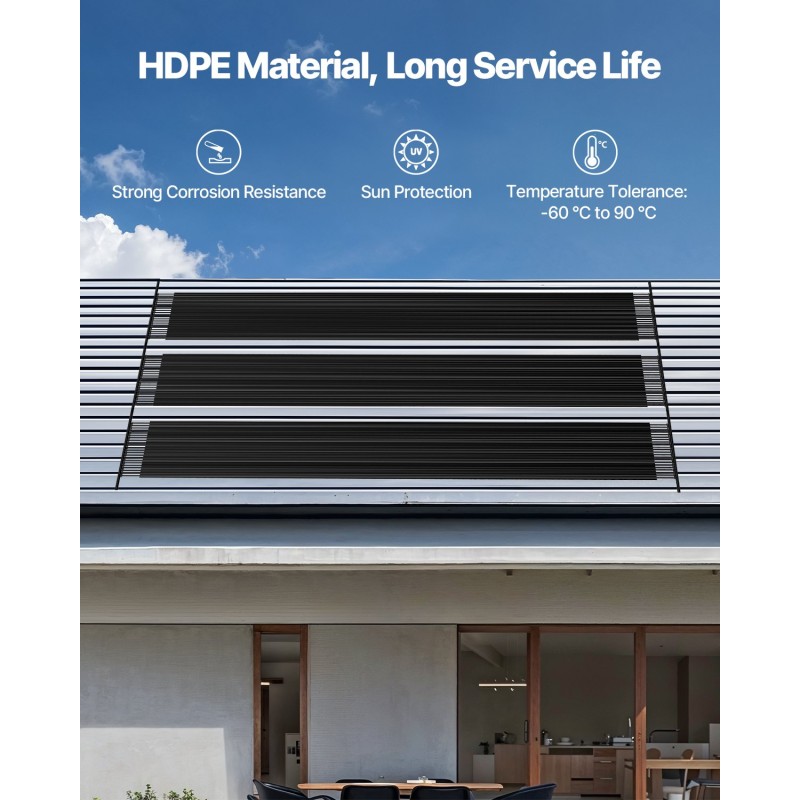 Aurinkokäyttöinen uima-altaan lämmitysjärjestelmä korkeatiheyksinen polyeteeni musta