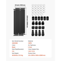 Uima-altaan aurinkolämmitin muovinen 2 kpl paneelia 850×6100 mm