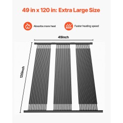 Uima-altaan aurinkolämmitin HDPE-muovi koko 1235×3100 mm musta sopii upotettuihin ja maanpäällisiin altaisiin