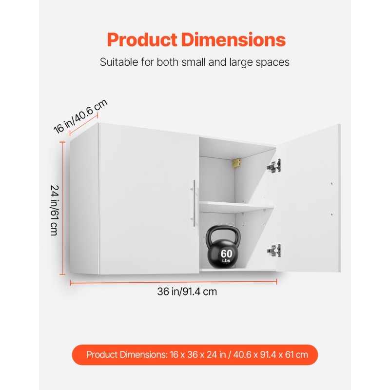 Seinälle asennettava 2-ovinen pyykkihuonekaappi valkoinen lastulevystä ja MDF-levystä säädettävällä hyllyllä