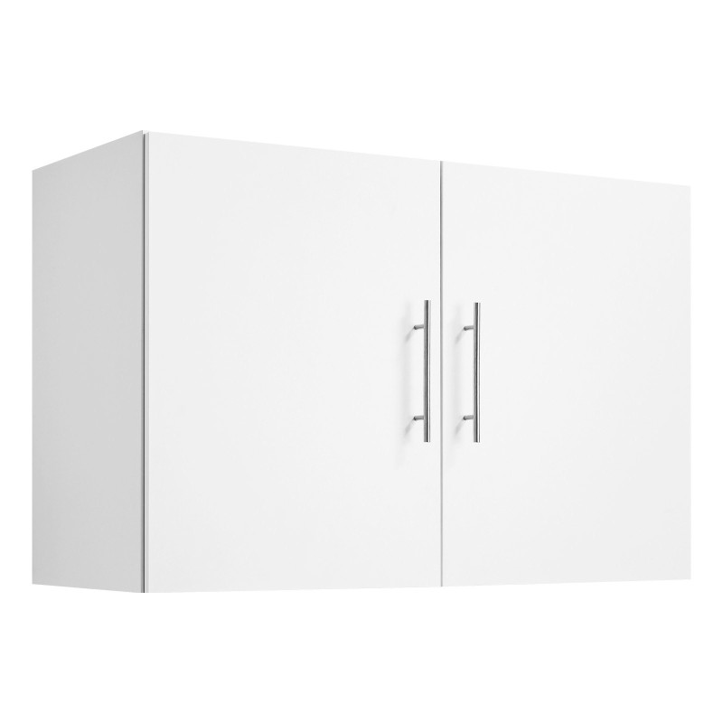 Seinälle asennettava 2-ovinen pyykkihuonekaappi valkoinen lastulevystä ja MDF-levystä säädettävällä hyllyllä