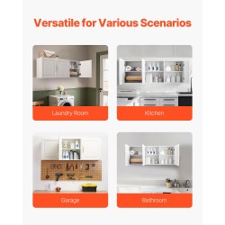 Pyykkikaappi seinään asennettava valkoinen lastulevy ja MDF-levy kolmiovinen kahdella hyllyllä