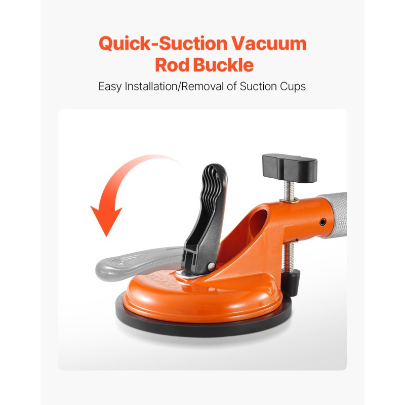 Sauma-asetinsarja 2 kpl työtasoille ja laatoille 125 mm nitriilikumikupeilla ja tyhjiöpumpulla