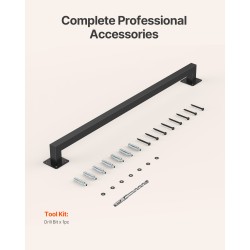 Seinäkiinnitteinen portaankaide hiiliterästä 910 mm kaksiosainen musta sisäkäyttöön