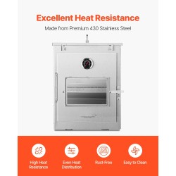 Taitettava retkiuuni 30 l 430-ruostumatonta terästä lasiluukulla