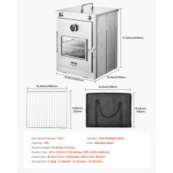 Taitettava retkiuuni 30 l 430-ruostumatonta terästä lasiluukulla