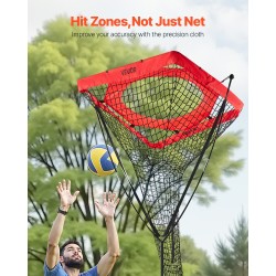 Lentopallon harjoitusverkko säädettävä 7.5–11.5 jalkaa teräsjalusta lasikuiturunko 4 hiekkasäkkiä