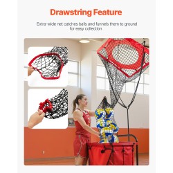 Lentopallon harjoitusverkko säädettävä 7.5–11.5 jalkaa teräsjalusta lasikuiturunko 4 hiekkasäkkiä