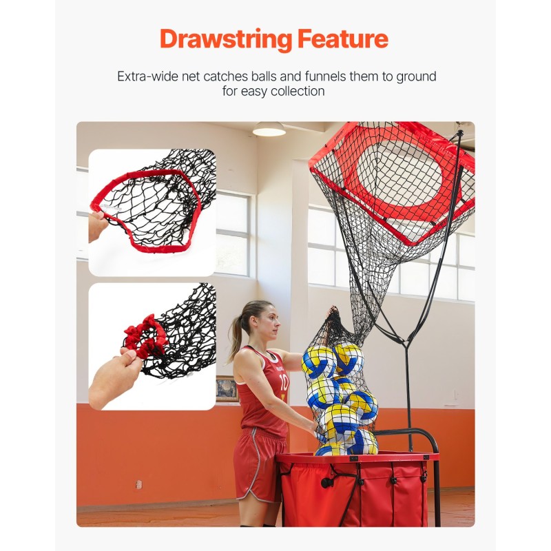 Lentopallon harjoitusverkko säädettävä 7.5–11.5 jalkaa teräsjalusta lasikuiturunko 4 hiekkasäkkiä