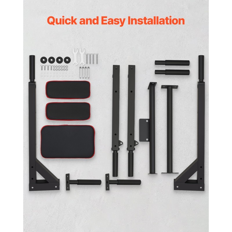 Seinäkiinnitteinen leuanvetotanko ja dipasema hiiliteräksinen 200 kg kantava 95 cm leveä