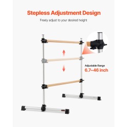 Balettitanko pyökki alumiinirunko korkeussäädettävä kannettava kaksiosainen