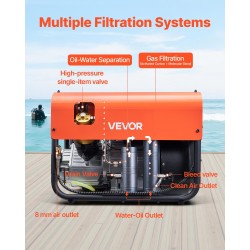 Korkeapainekompressori 2-sylinterinen 2200 W 30 MPa 35 L/min vesi- ja ilmajäähdytys