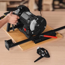 Teroitusjärjestelmä penkkihiomakoneelle alumiiniseos 6- ja 8-tuumaisille kääntyvällä tasopöydällä