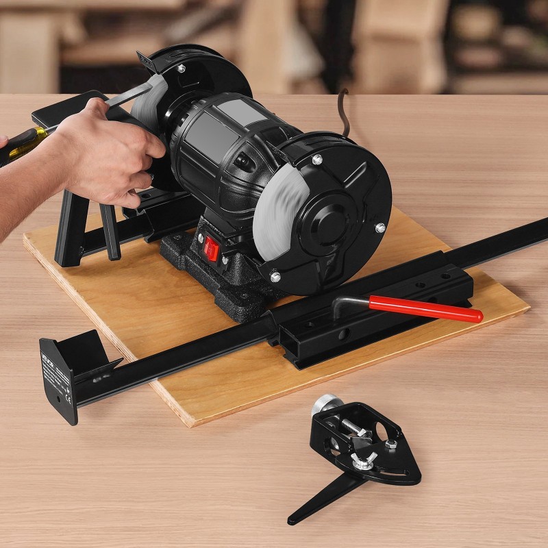 Teroitusjärjestelmä penkkihiomakoneelle alumiiniseos 6- ja 8-tuumaisille kääntyvällä tasopöydällä